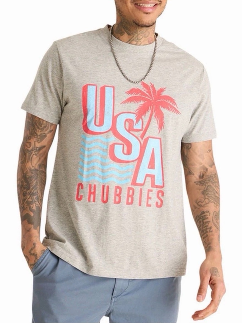 Chubbies The Chub-Spangled Banner T-Shirt, Gray, XL